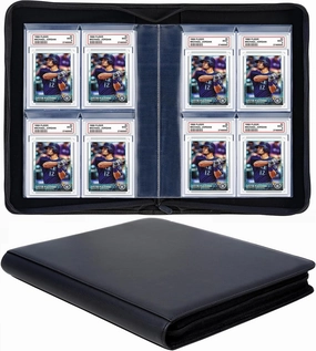 40 Pockets Graded Card Binder, Toploading PSA Slab Holder Album, PU Leather Graded Card Storage Binder, Premium 4 Pocket PSA Card Binder Album