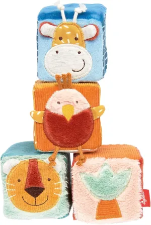 43226 Baby Toy Fabric Bucket, Multicolor/Dice Set