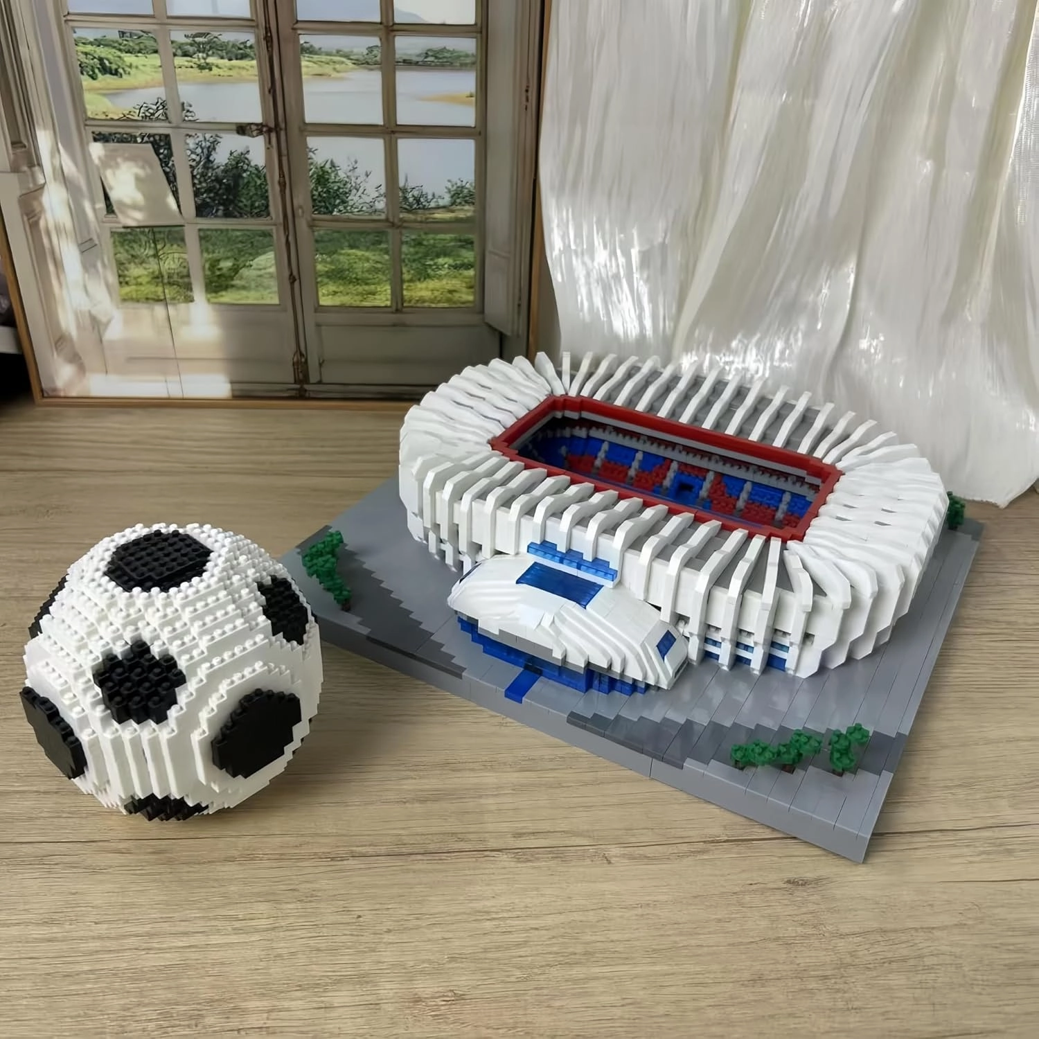 4800 pcs Paris Soccer Stadium with Soccer Ball Micro Mini Building Blocks Toy Set Creating an Exclusive Football Field, Proud Exhibits and Gift for Adult Fans, Challenging Artistic Works