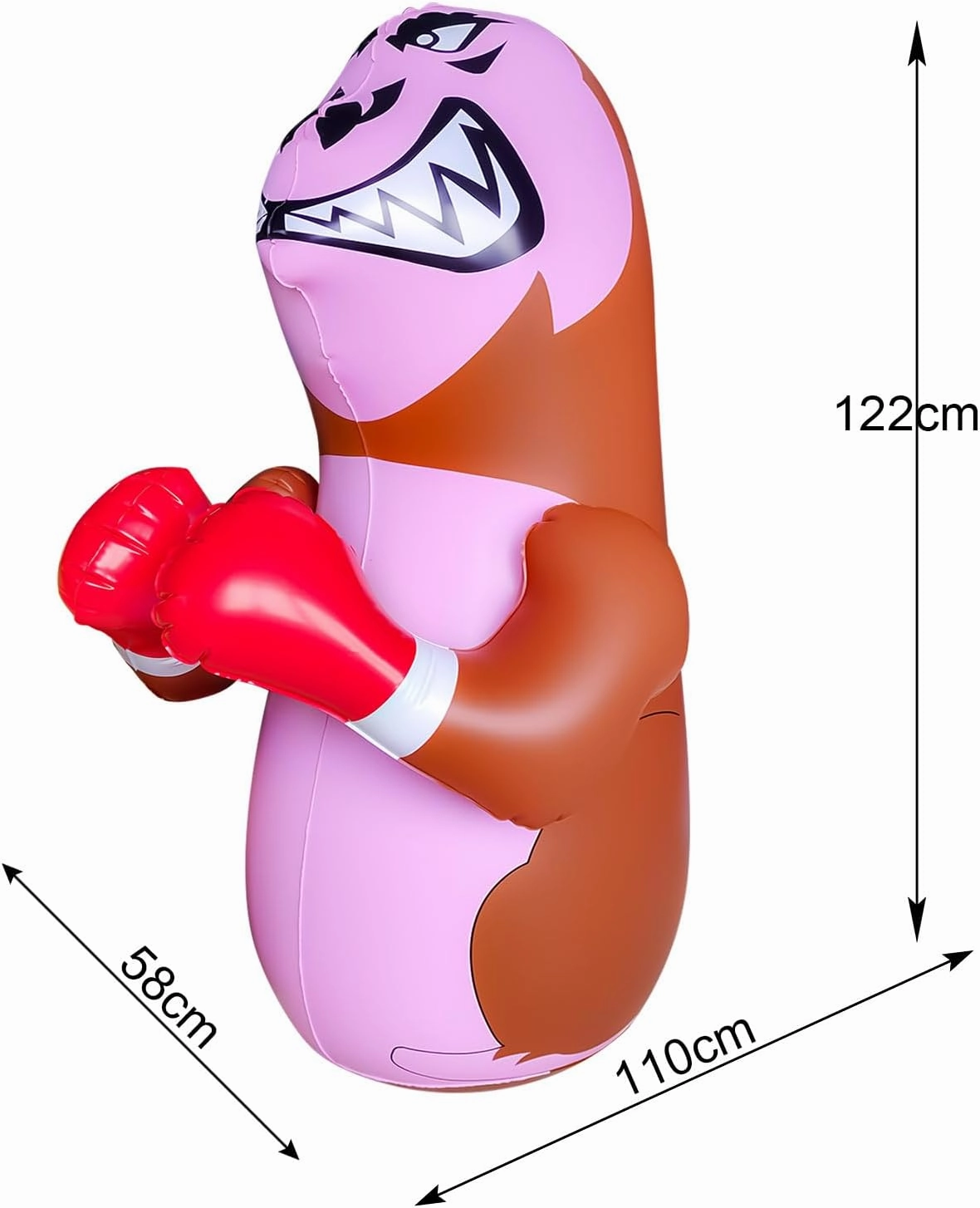 48 in Punching Bag for Kids, Free Standing Inflatable Dummy, Inflatable Punching Bag, De-Stress Boxing Bag for Kid