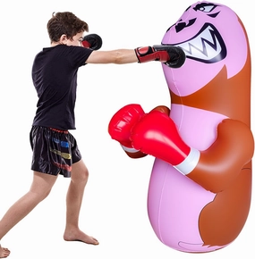 48 in Punching Bag for Kids, Free Standing Inflatable Dummy, Inflatable Punching Bag, De-Stress Boxing Bag for Kid