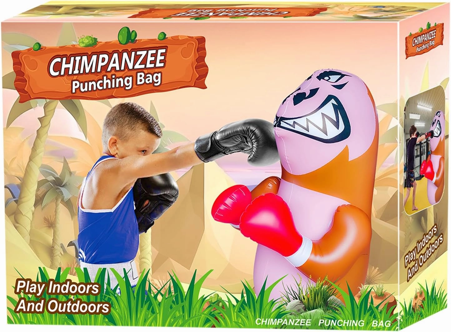 48 in Punching Bag for Kids, Free Standing Inflatable Dummy, Inflatable Punching Bag, De-Stress Boxing Bag for Kid
