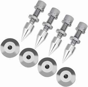 4 Pcs Speaker Spike Isolation Spikes Stand Foot HiFi Speaker Shockproof Cone Base Pads for Speaker Frame, Amplifier, CD DVD Player