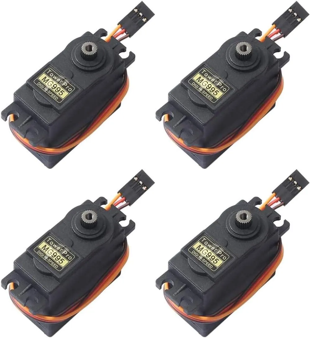 4PCS MG995 180° High Speed Torque Metal Gear Servo Motor Set Kit fit Boat/RC Helicopter/Car/Airplane/Smart Robot/JR/Futaba