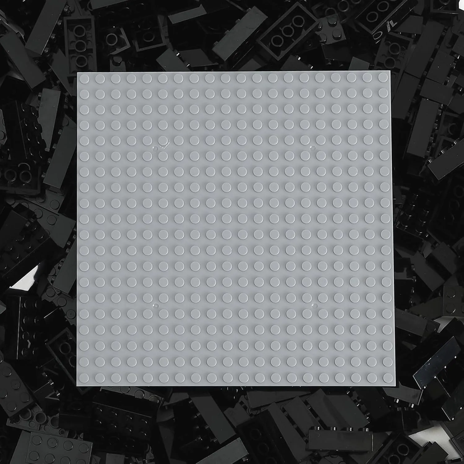 500 Piece Classic Building Bricks and 1 Gray Baseplate, 2x4 Bricks Bulk Creative Building Toys, Blocks Bulk for Kids Ages 6 , Black