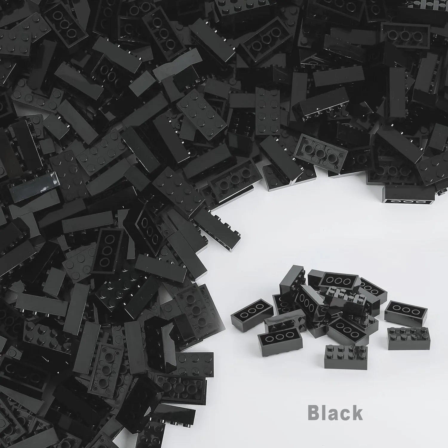 500 Piece Classic Building Bricks and 1 Gray Baseplate, 2x4 Bricks Bulk Creative Building Toys, Blocks Bulk for Kids Ages 6 , Black