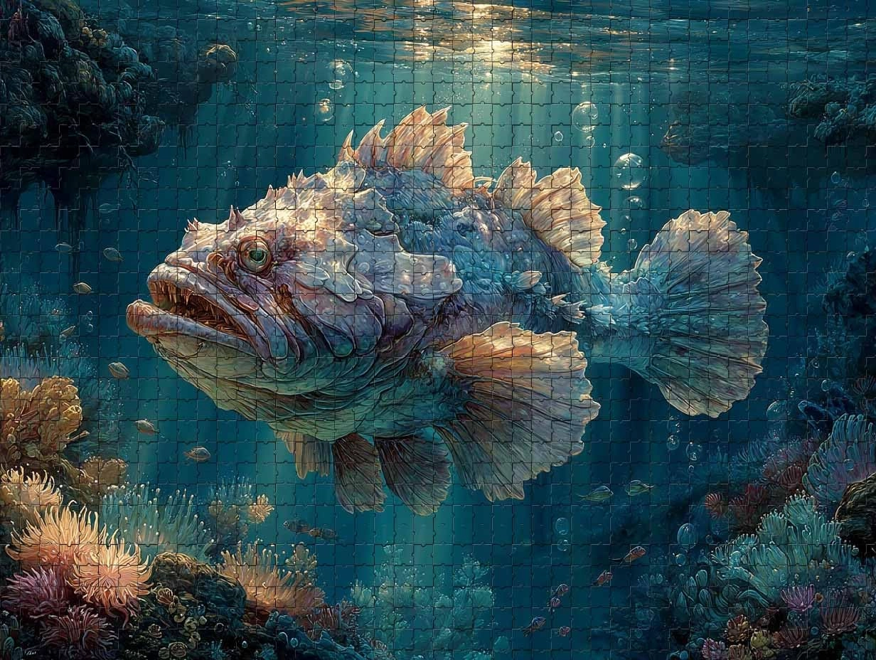 500 Piece Jigsaw Puzzle for Adults Exotic Deep Sea Fish and Coral Reef Challenging and Mysterious Puzzle Game for Marine Life Enthusiasts Wall Decor Gift Family Game Night Fun