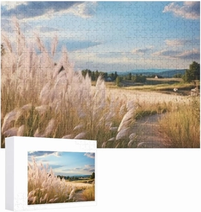 500Pcs Jigsaw Puzzles for Adults Natural Panoramic Landscape Grass Grassland Challenging Puzzle for Youth Childen Home Decor Wall Art Gift,Jigsaw for Active Thinking Party Entertainment