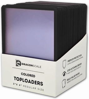 50-Pack Colored Toploaders | Premium Plastic Card Holder for Sports Cards & Trading Card Games TCG | 3x4 Standard Size 35PT Cards | Assorted Colors & Size Packs (Black)