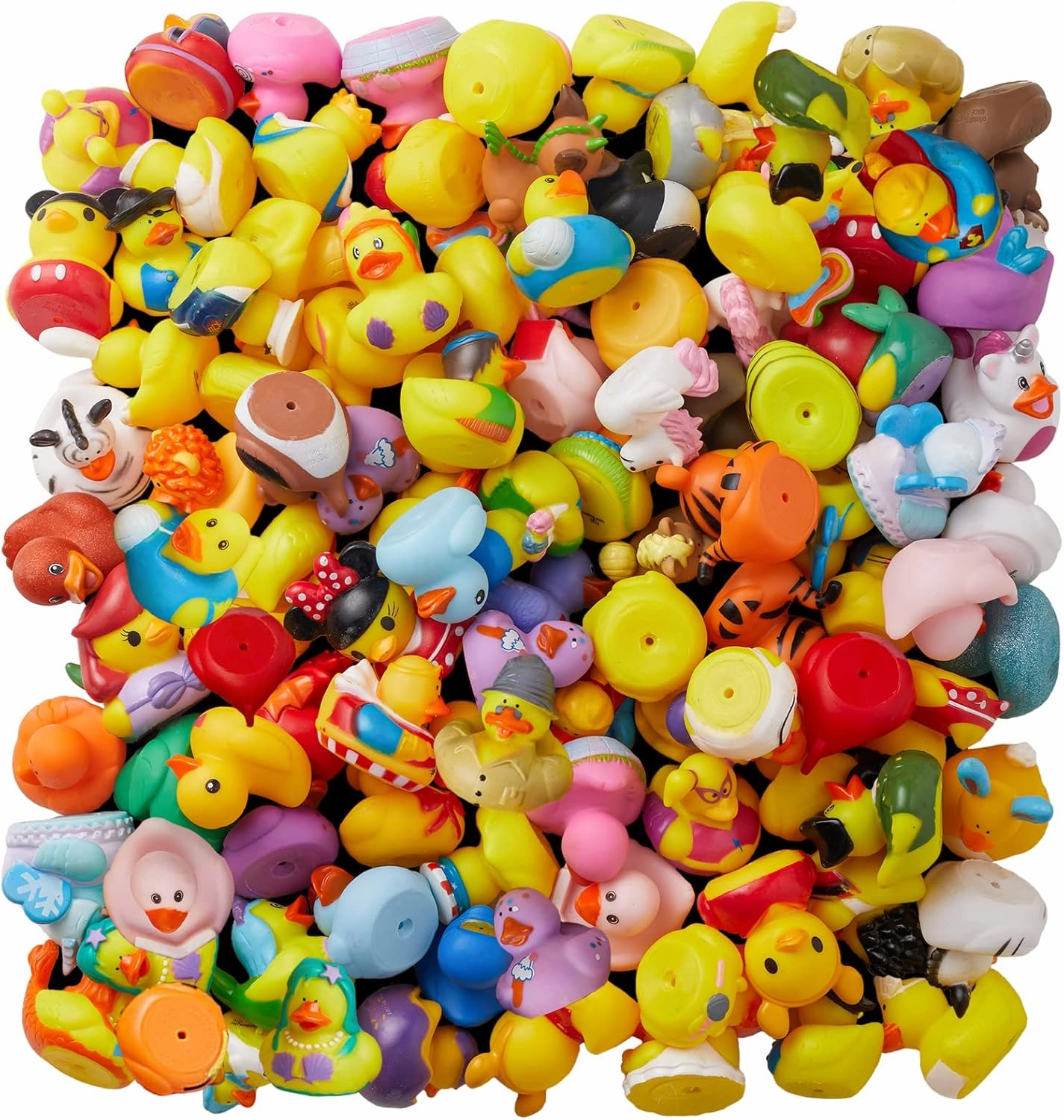 50 Pack Rubber Duck for Jeeps Ducking - 2" Bulk Floater Duck for Kids - Baby Bath Toy Assortment - Party Favors, Birthdays, Bath Time, and More (50 Varieties)