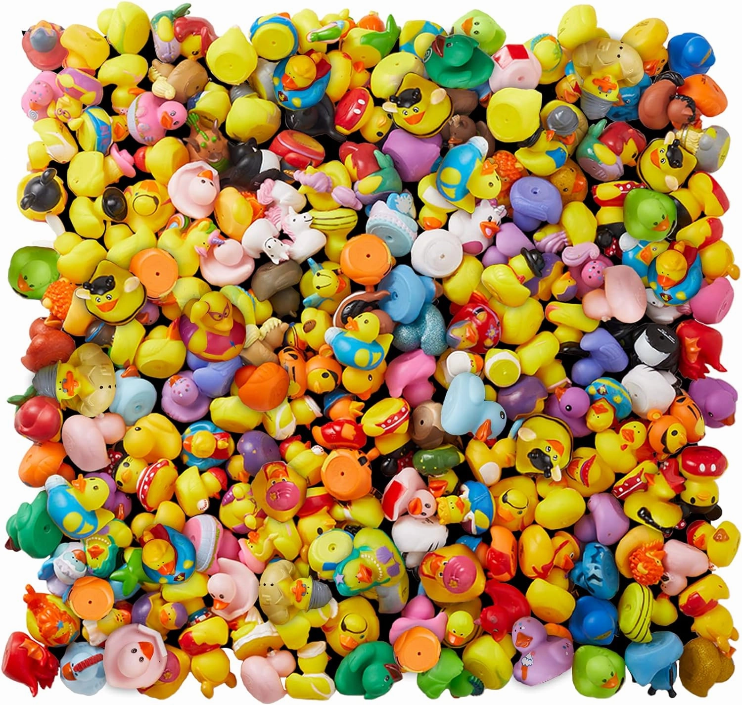 50 Pack Rubber Duck for Jeeps Ducking - 2" Bulk Floater Duck for Kids - Baby Bath Toy Assortment - Party Favors, Birthdays, Bath Time, and More (50 Varieties)