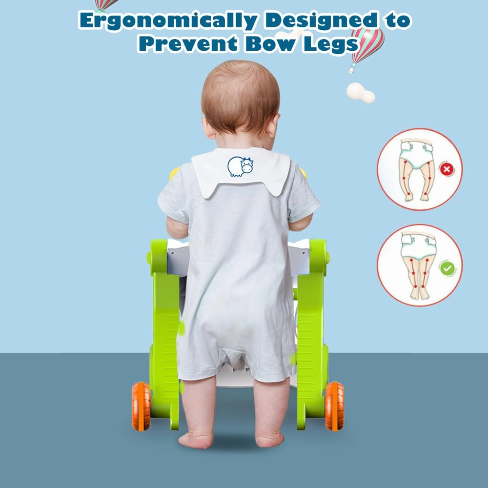 5 in 1 Baby Walker Sit-to-Stand Toys, Learning Walker for Boys Girls Toddler, Multifunctional Educational Activity Center Removable Play Panel, Push Walker Toys Gifts for Infant 6-18 Months