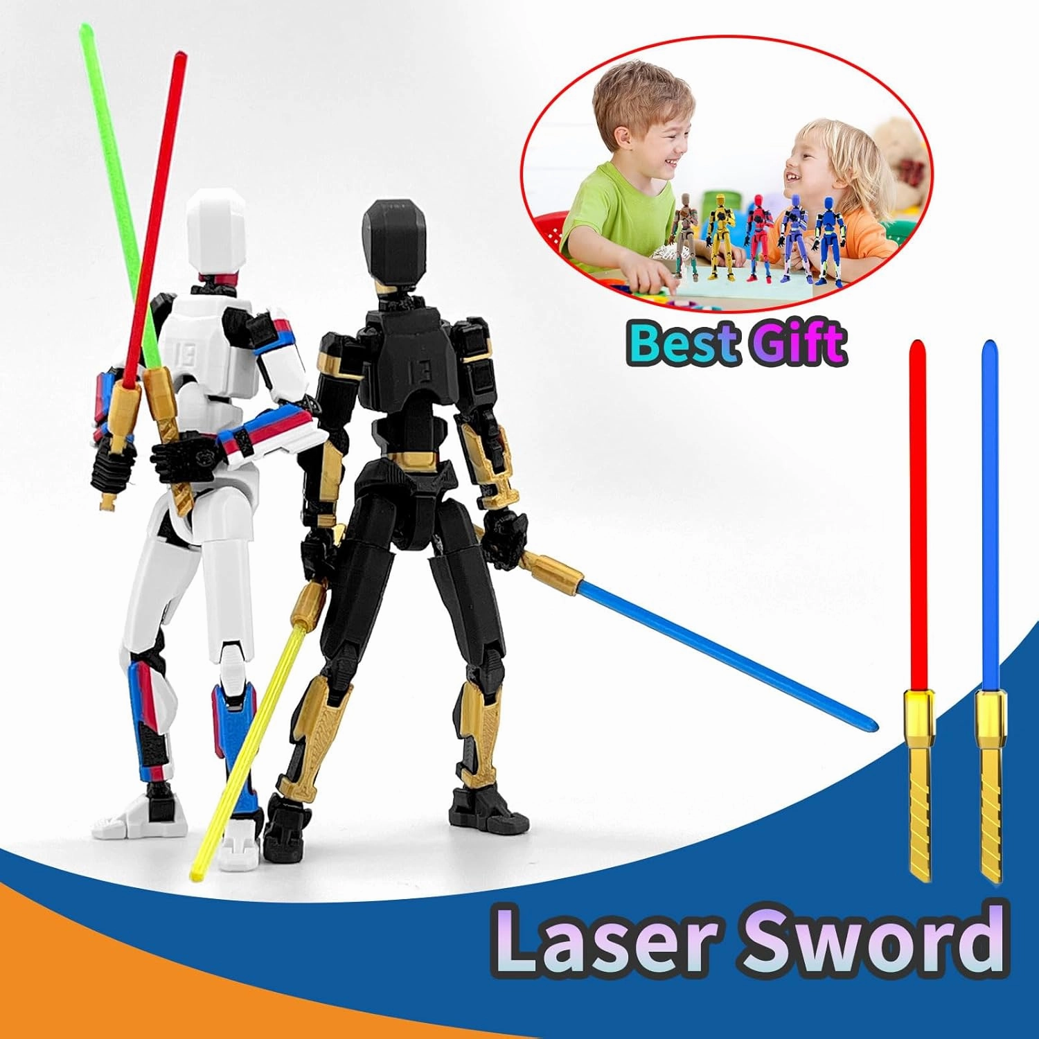 5-Pack T13 Action Figure Already Assembled, Multi-Colored Titan 13 Action Figure Set with Laser Saber 3D Printed T 13 Lucky Robo Dummy Nova 13 Action Figures, Figura de acción t13