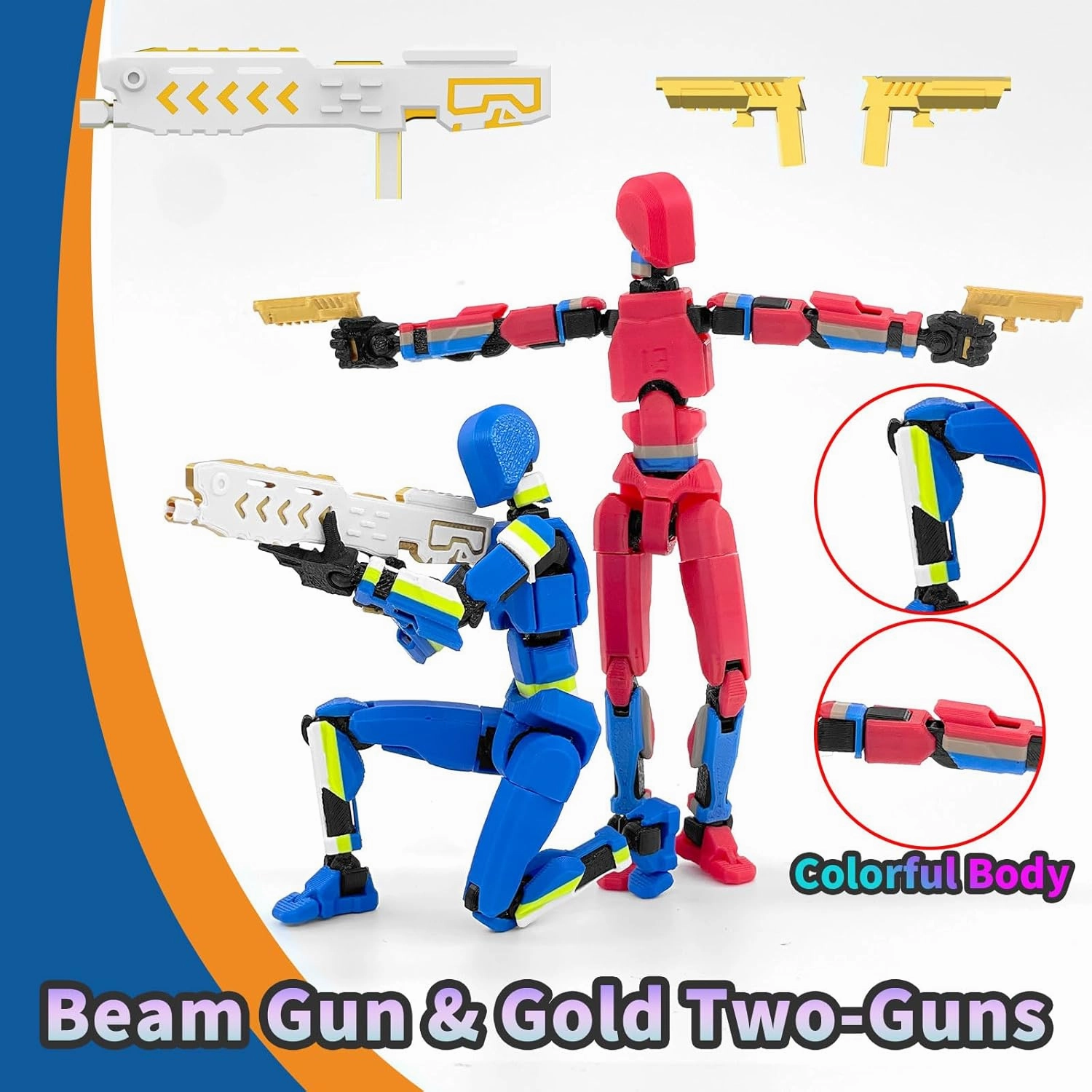 5-Pack T13 Action Figure Already Assembled, Multi-Colored Titan 13 Action Figure Set with Laser Saber 3D Printed T 13 Lucky Robo Dummy Nova 13 Action Figures, Figura de acción t13