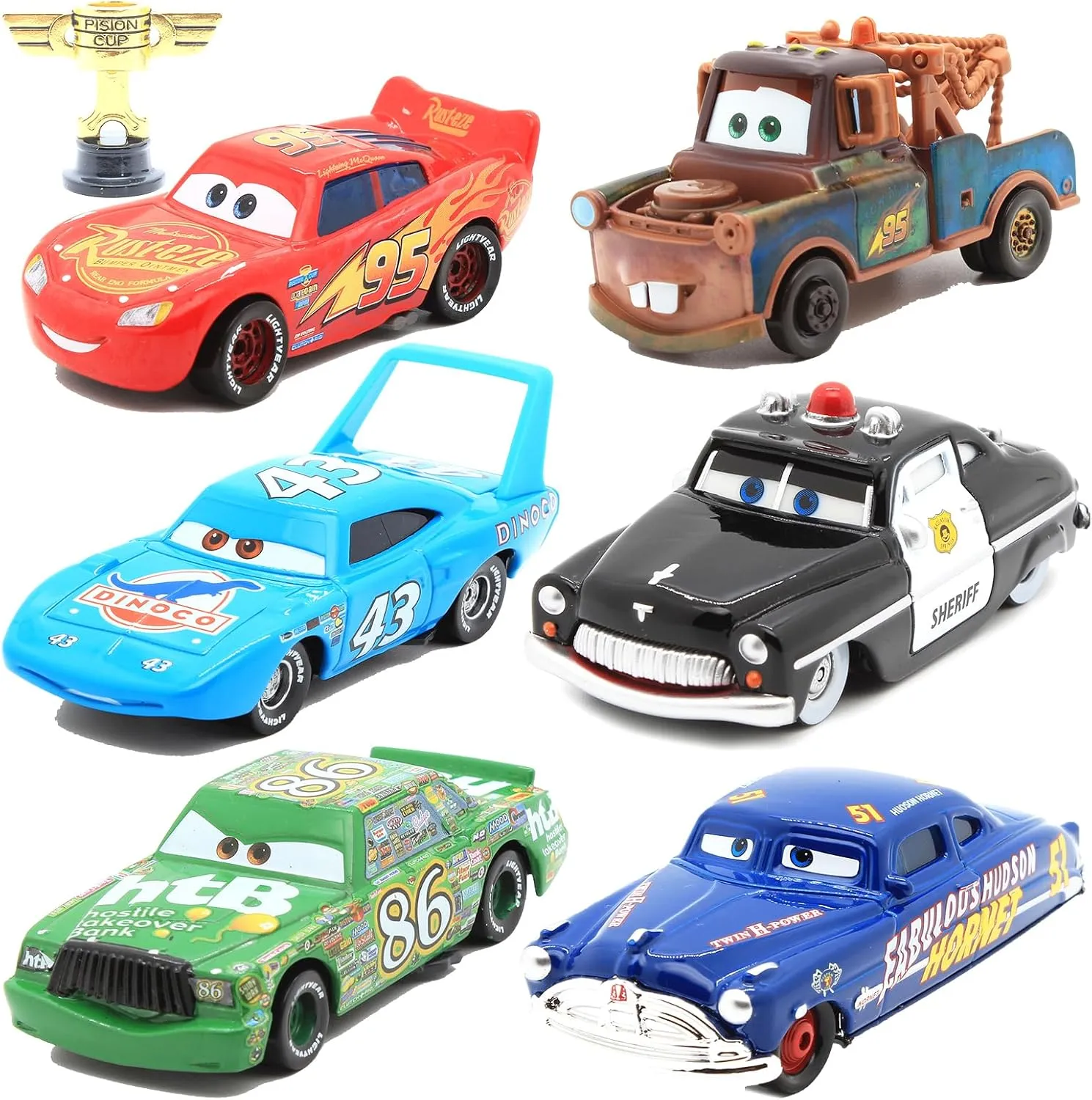6 Piece Car 3 Toys, Movie Car, Die-cast Toy Cars, Birthday for Boys Over 3 Years Old (6 Piece)