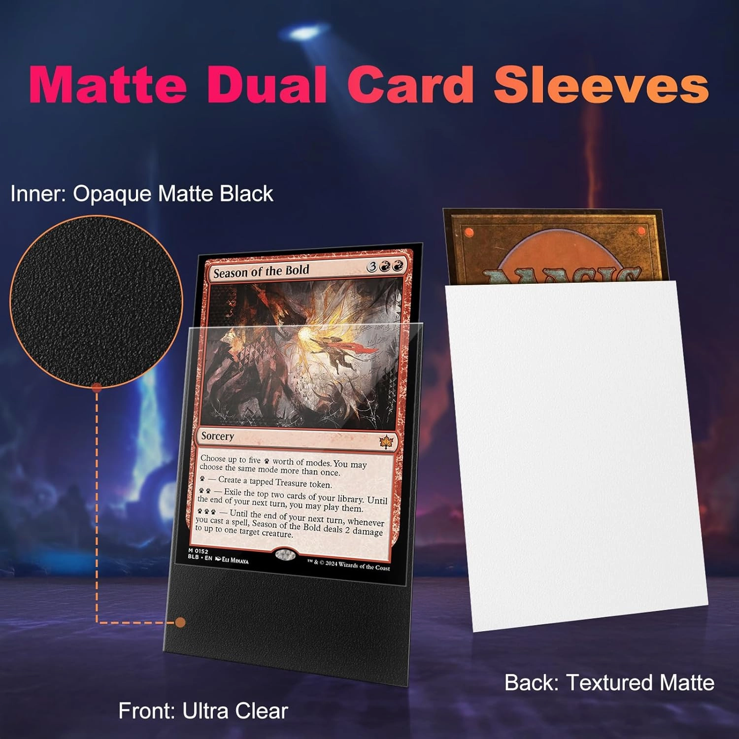 600 Pack MTG Card Sleeves, Matte Dual Card Sleeves with Opaque Back & Smooth Shuffle, Tear Resistant Card Protectors for MTG, TCG and Game Cards (6 Colors)