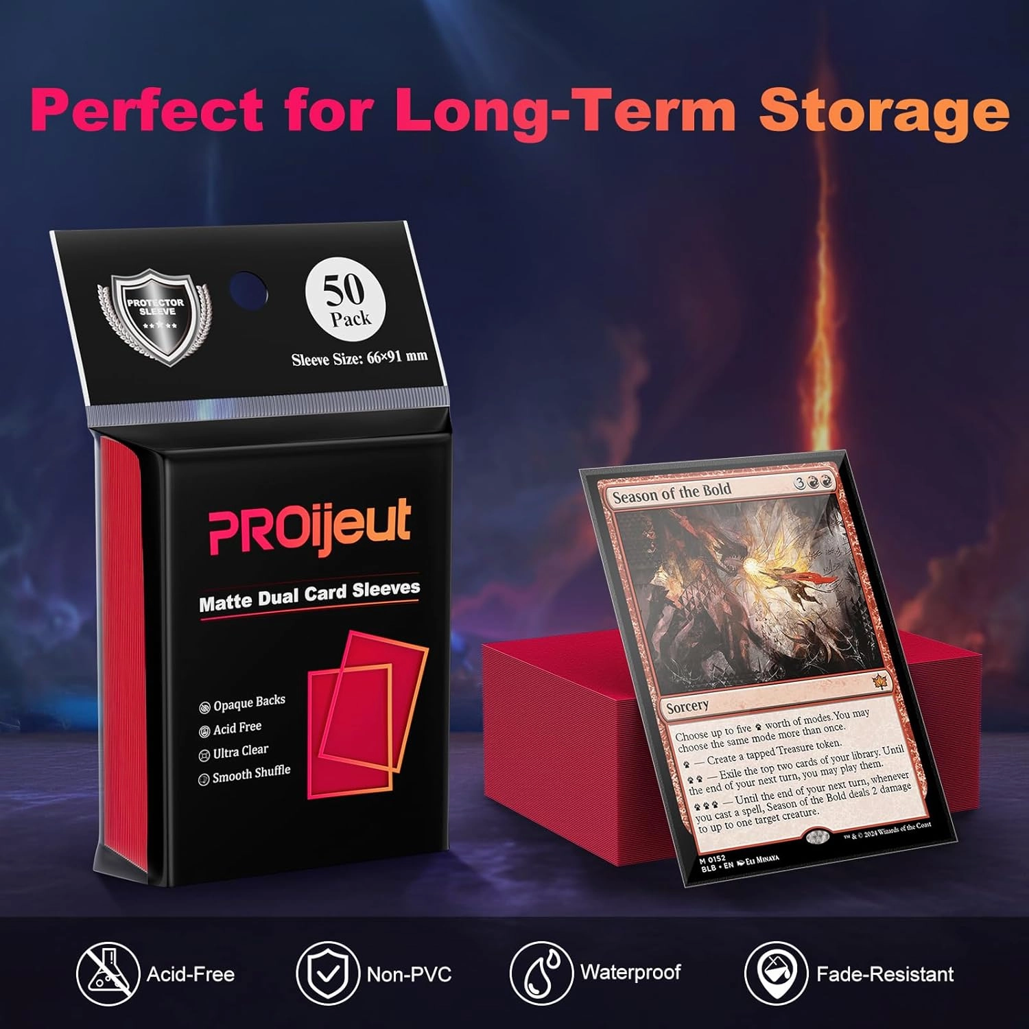 600 Pack MTG Card Sleeves, Matte Dual Card Sleeves with Opaque Back & Smooth Shuffle, Tear Resistant Card Protectors for MTG, TCG and Game Cards (6 Colors)