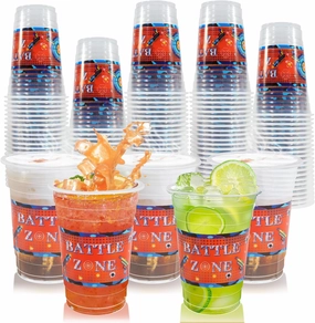 60 Pieces 16oz Dart War Party Supplies,Dart War Game Disposable Plastic Cups Set for Boys Gun Themed Birthday Party Decorations(Dart War cups)
