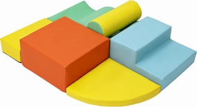 6-Piece Foam Climbing Blocks, Pu Leather Toddler Climbing Toys, Lightweight Indoor Climbing Set for Crawling and Sliding, Colorful Play Equipment for Infants, Preschools, Toddlers