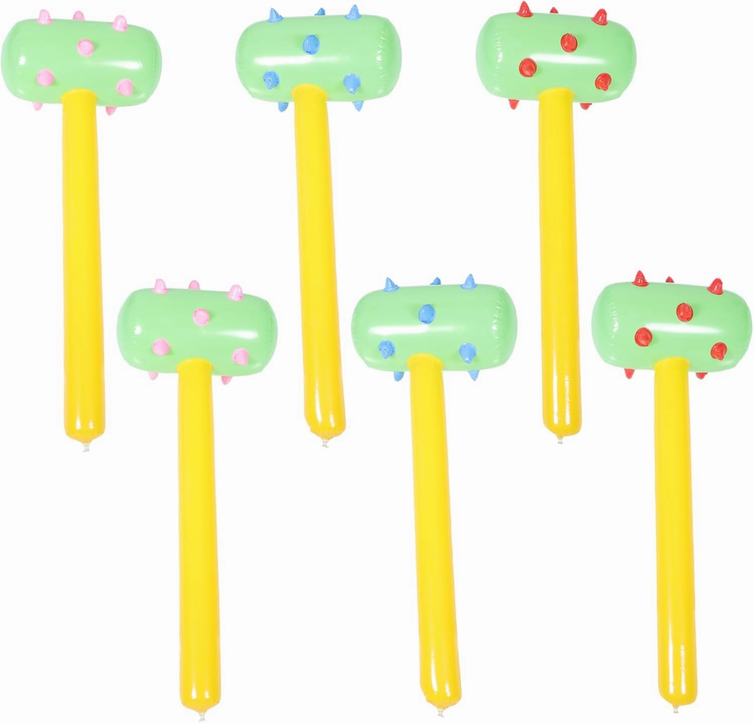 6pcs Inflatable Pvc Hammer Toy for Boys and Girls Giant Squeaky Hammer Fun Birthday Props Random