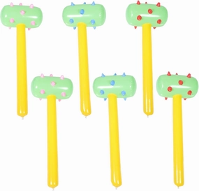 6pcs Inflatable Pvc Hammer Toy for Boys and Girls Giant Squeaky Hammer Fun Birthday Props Random