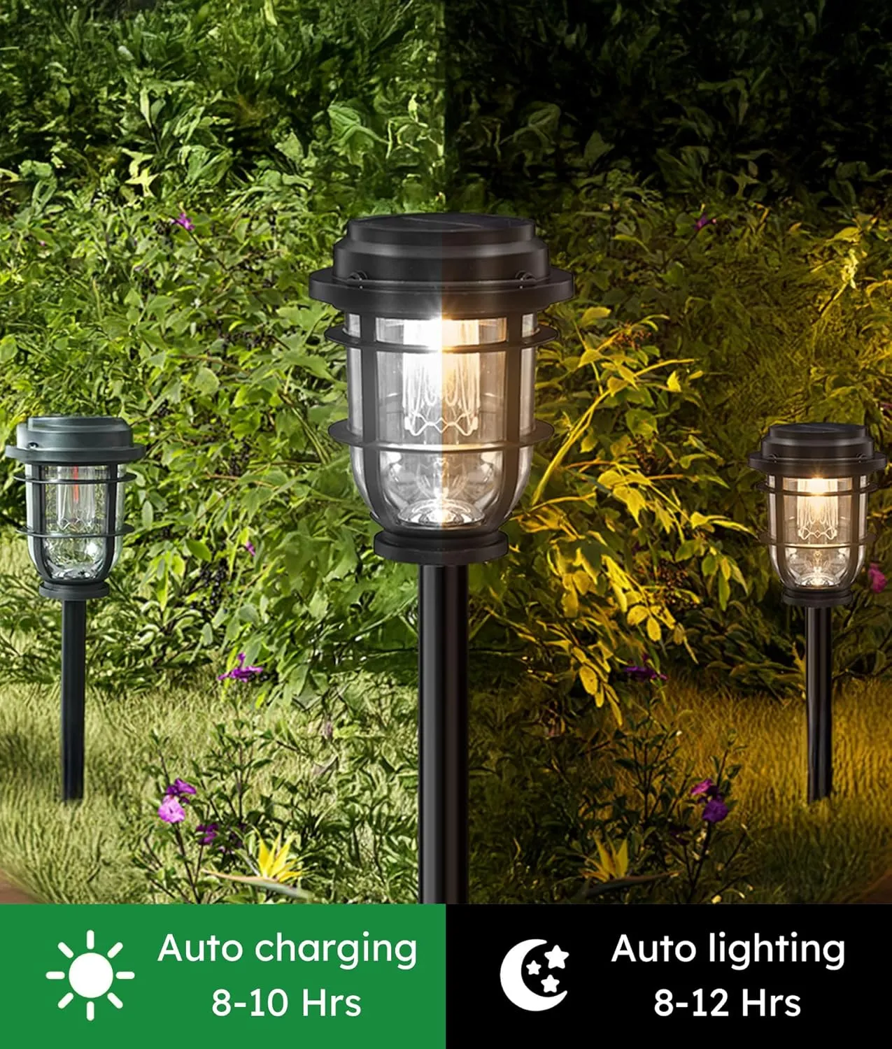 8 Pack Solar Outdoor Lights Waterproof, Multi-Function Solar Powered Bright Landscape Lamp for House, Yard, Patio, Pathway, Lawn Ornaments - Garden Decor Gifts Idea for Women Mom Grandma