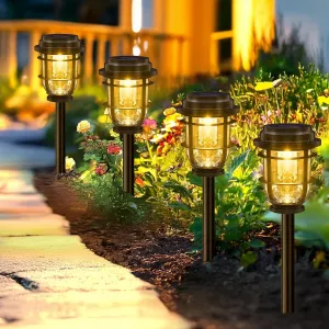 8 Pack Solar Outdoor Lights Waterproof, Multi-Function Solar Powered Bright Landscape Lamp for House, Yard, Patio, Pathway, Lawn Ornaments - Garden Decor Gifts Idea for Women Mom Grandma