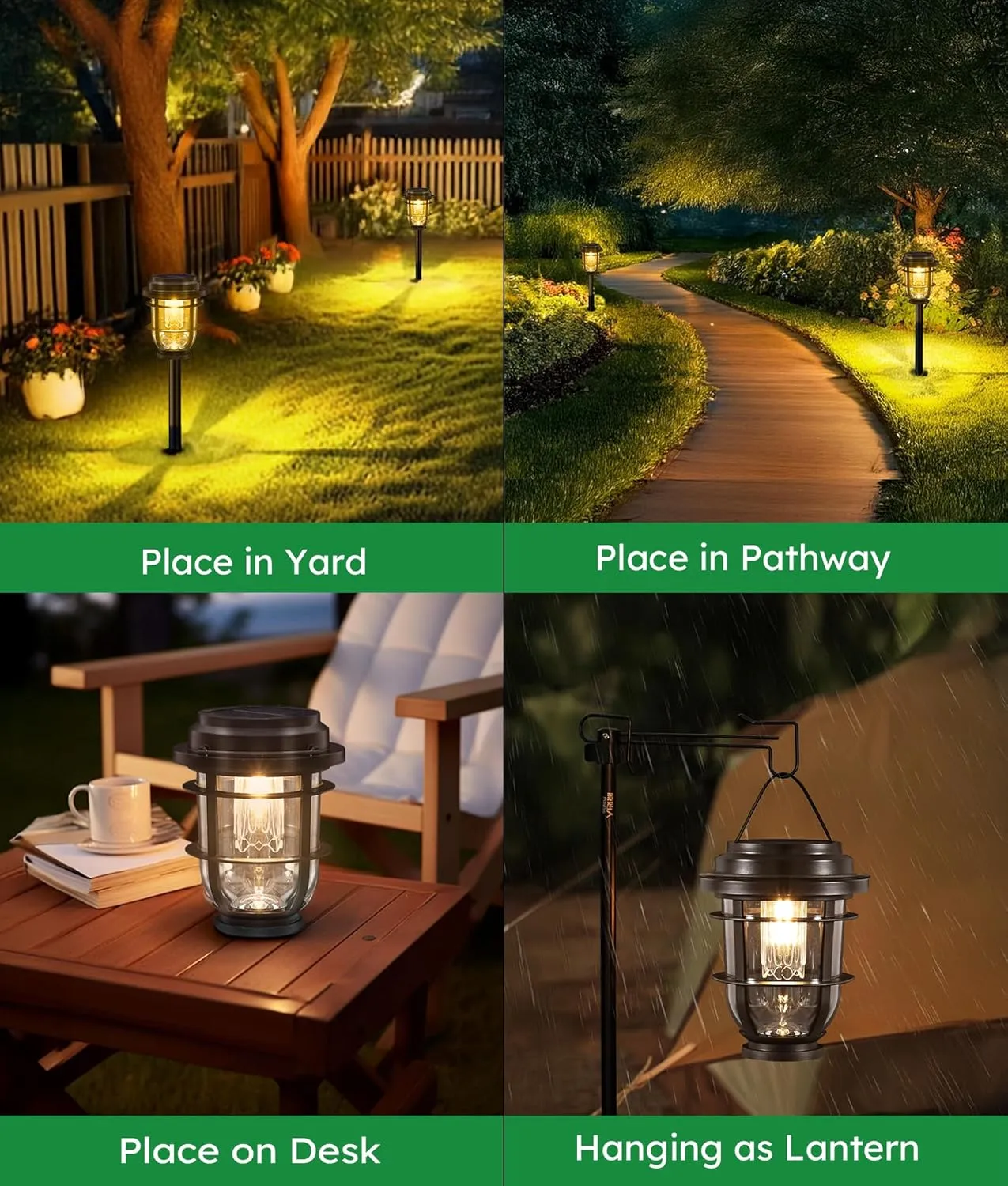 8 Pack Solar Outdoor Lights Waterproof, Multi-Function Solar Powered Bright Landscape Lamp for House, Yard, Patio, Pathway, Lawn Ornaments - Garden Decor Gifts Idea for Women Mom Grandma
