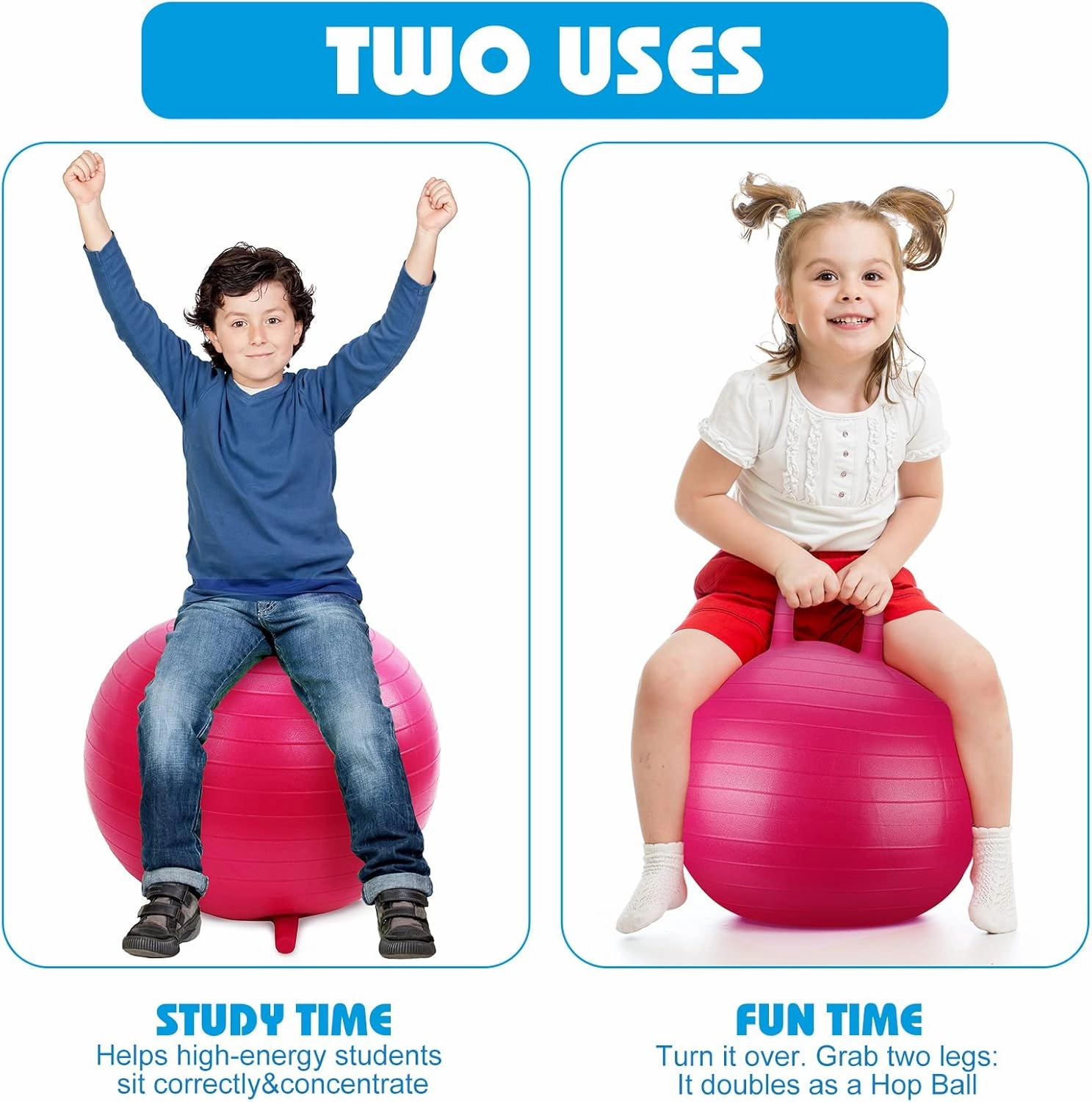 8 Pack Chair Ball with Feet for Kids Classroom Seating Ball Yoga Ball Chair Flexible Balance Chair for School Students Alternative Seating Includes Air Pump (Rose Red, Green, Orange, Blue, 18 Inch)