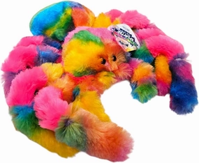 8" Rainbow Splatter Spider. Soft, Furry Plush with Hard Eyes. Stuffed Animal.