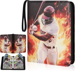 900 Pockets Baseball Card Binder for Soccer Trading Cards,Portable Waterproof Storage Bag with Removable Sleeves for Sports TCG Cards Collectors