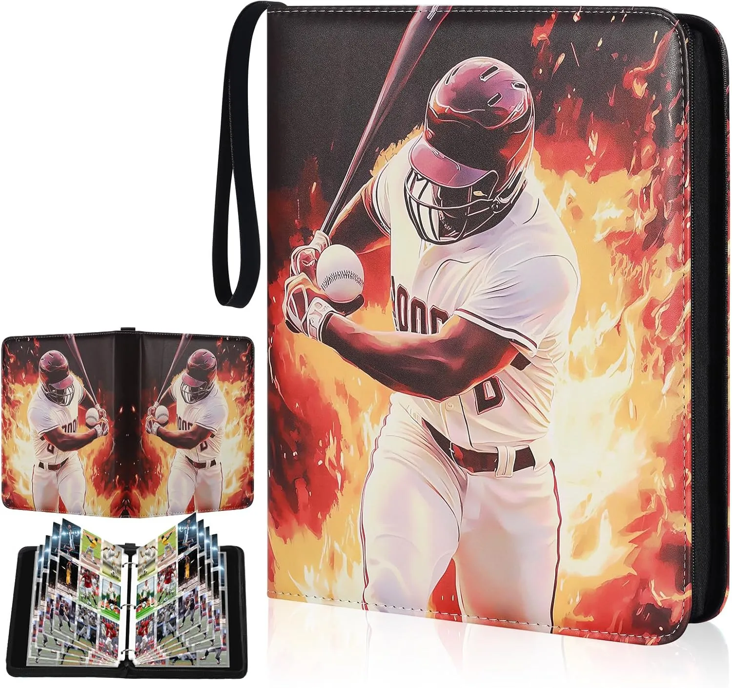 900 Pockets Baseball Card Binder for Soccer Trading Cards,Portable Waterproof Storage Bag with Removable Sleeves for Sports TCG Cards Collectors