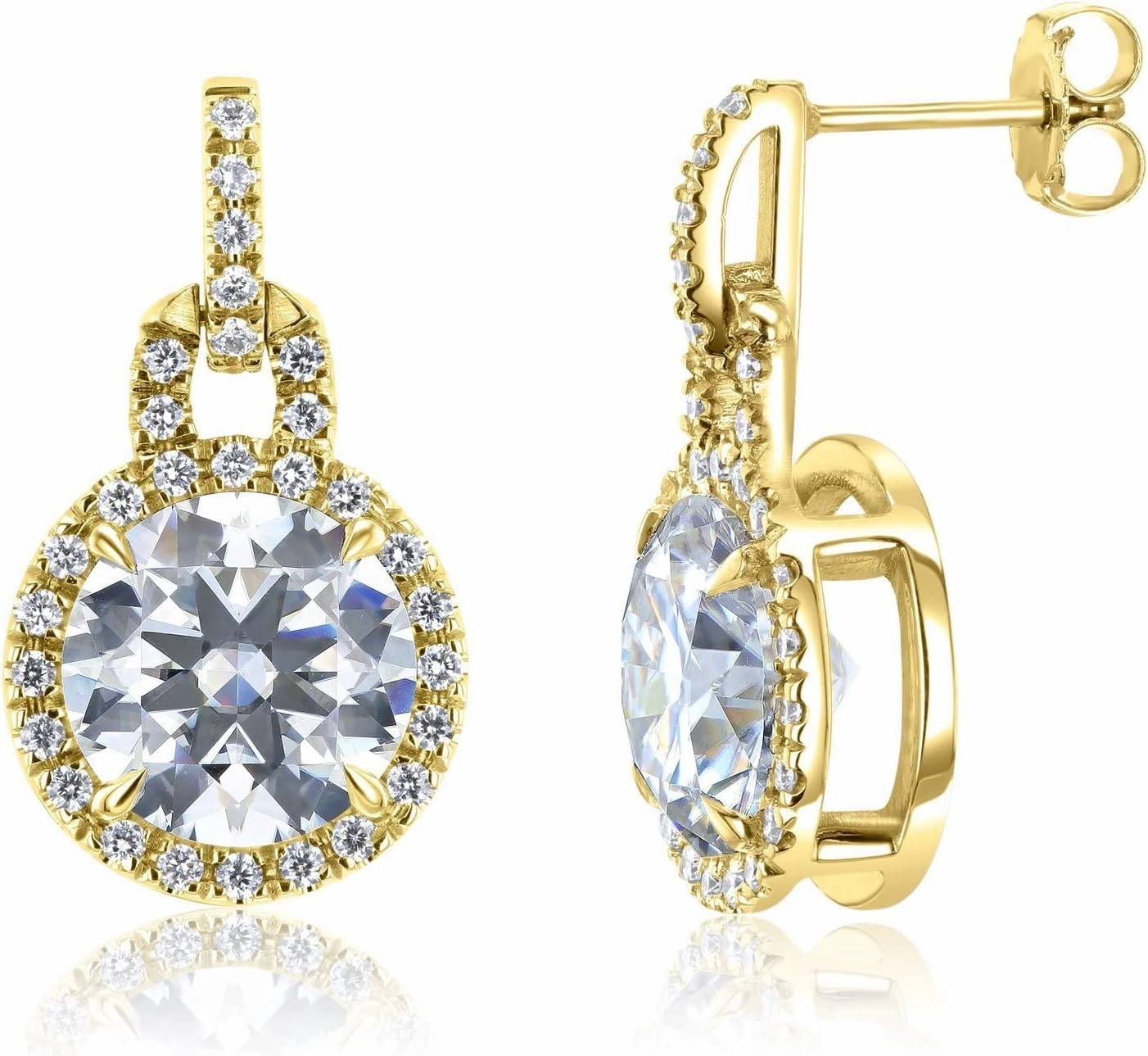 9.5mm Moissanite Dangle Earrings (DEF/VS)