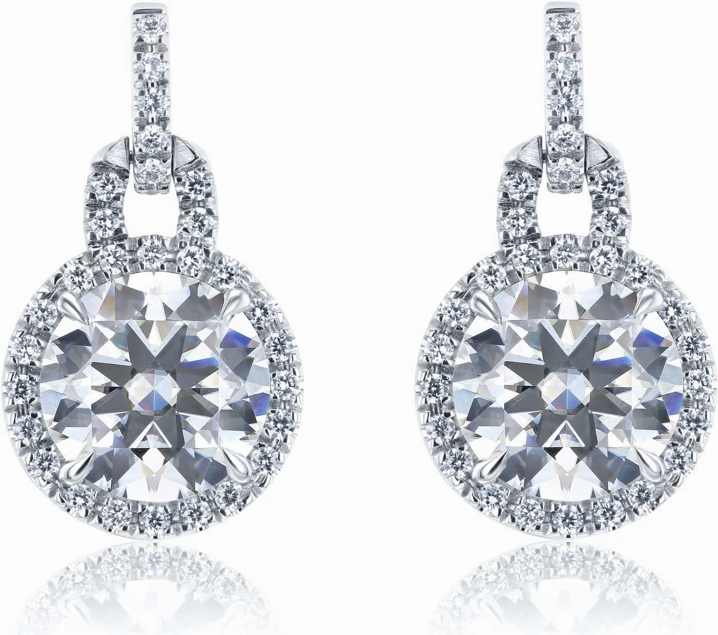 9.5mm Moissanite Dangle Earrings (DEF/VS)