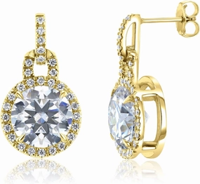9.5mm Moissanite Dangle Earrings (DEF/VS)