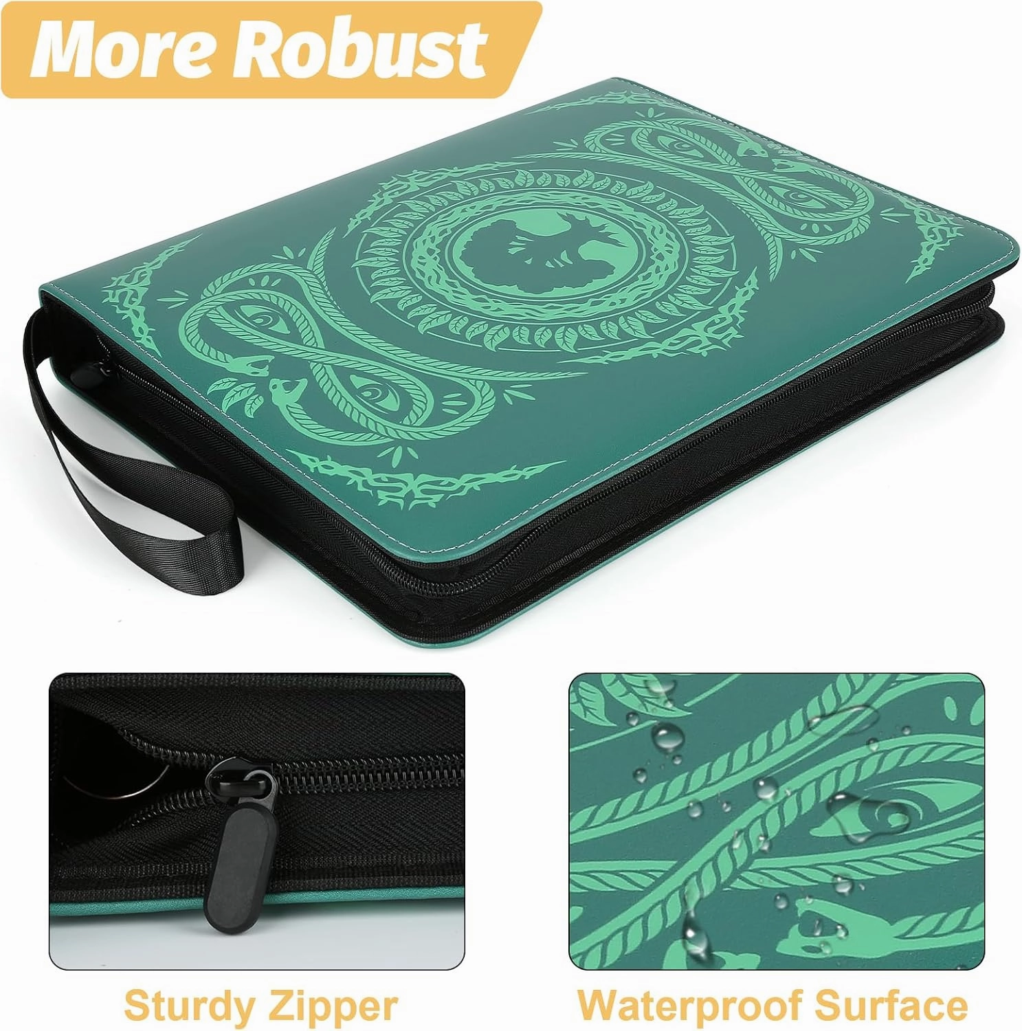 9-Pocket Card Binder for MTG,720 Double Sided Pocket PU Trading Collection Binder,Premium Collector Card Album for MTG,TCG,Yugioh,Game Cards(Green)