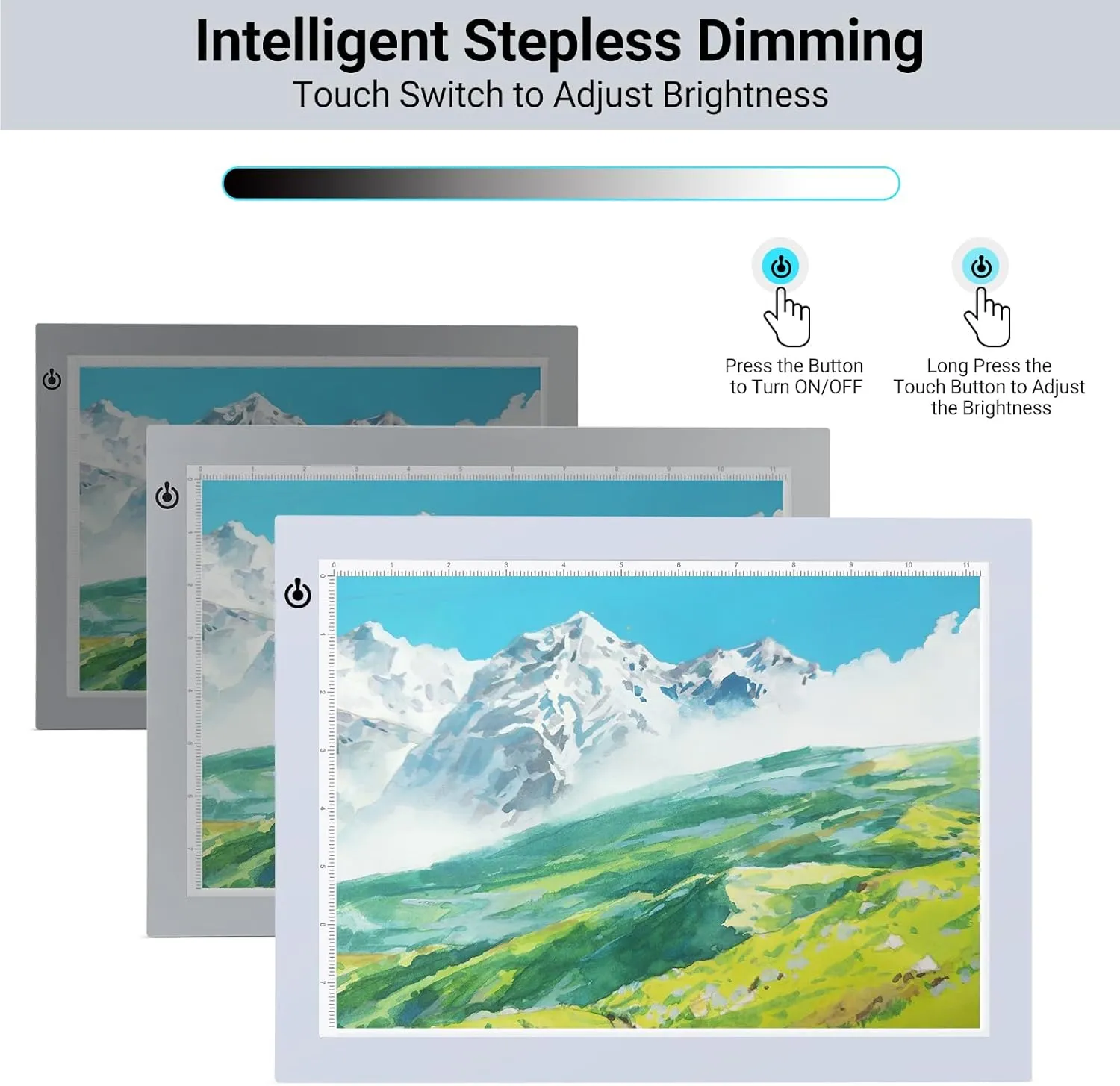 A4 Silver LED Trace Light Pad NXENTC Light Table USB Power LED Tracing Light Board for Artists,Drawing, Sketching, Animation