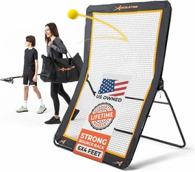 ACELETIQS Lacrosse Rebounder for Backyard 4x6 Feet Baseball Rebounder Volleyball Rebounder - Lacrosse Ball Pitchback, Throwback, Bounce Back Training Wall [Carry Bag Included]