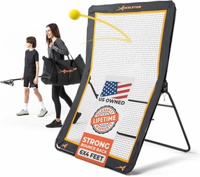 ACELETIQS Lacrosse Rebounder for Backyard 4x6 Feet Baseball Rebounder Volleyball Rebounder - Lacrosse Ball Pitchback, Throwback, Bounce Back Training Wall [Carry Bag Included]
