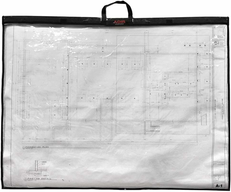 Adir Blueprint Cover Protector - Blueprint Plans Shield, Poster Carrier, Map Holder - Blueprint Sleeve and Map Protector (Fits Documents Size 16 inch x 34 inch)