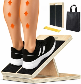 Adjustable Wooden Slant Board for Calf Stretching – Incline Wedge for Ankle, Heel, Knee & Leg Pain Relief – Squat & Mobility Equipment for Physical Therapy & Home Gym
