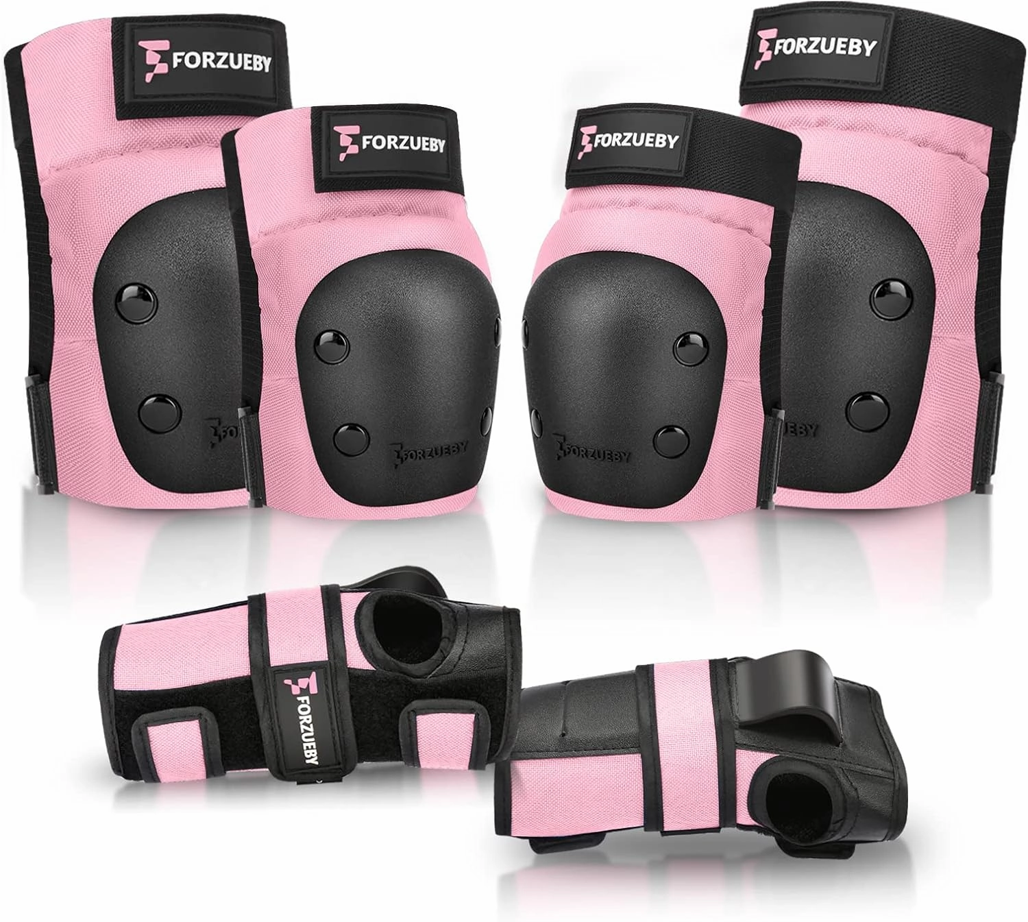 Adult/Kids Knee Pads Elbow Pads Wrist Guards 6 in 1 Protective Gear Set for Inline Roller Skating Skateboarding Scooter BMX etc.