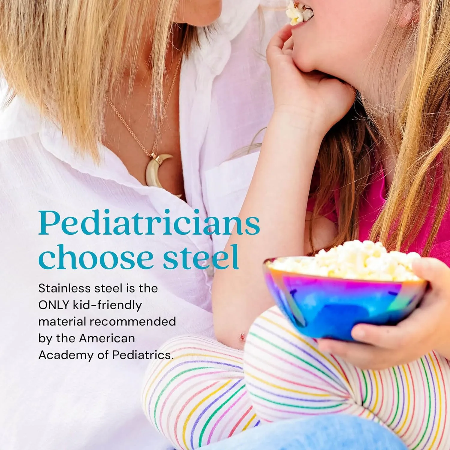 Ahimsa Stainless Steel Bowls for Kids - Pediatrician Designed, 12oz Toddler Bowl, Non Toxic Stainless Steel Snack Bowls Set, Non Plastic Kids Bowl, Dishwasher Safe (Set of 4 Blue)