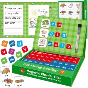 Aizweb Magnetic Letters, Phonics Games Letter Tiles Alphabet Magnets Learn to Read Spelling Phonemic Awareness Speech Therapy Science Reading Manipulative Elkonin Box Preschool Kindergarten Classroom