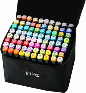 Alcohol Markers, 80 Colors Dual Brush Tip Permanent Art Markers, for Book Painting Card Making, Holiday Gift.