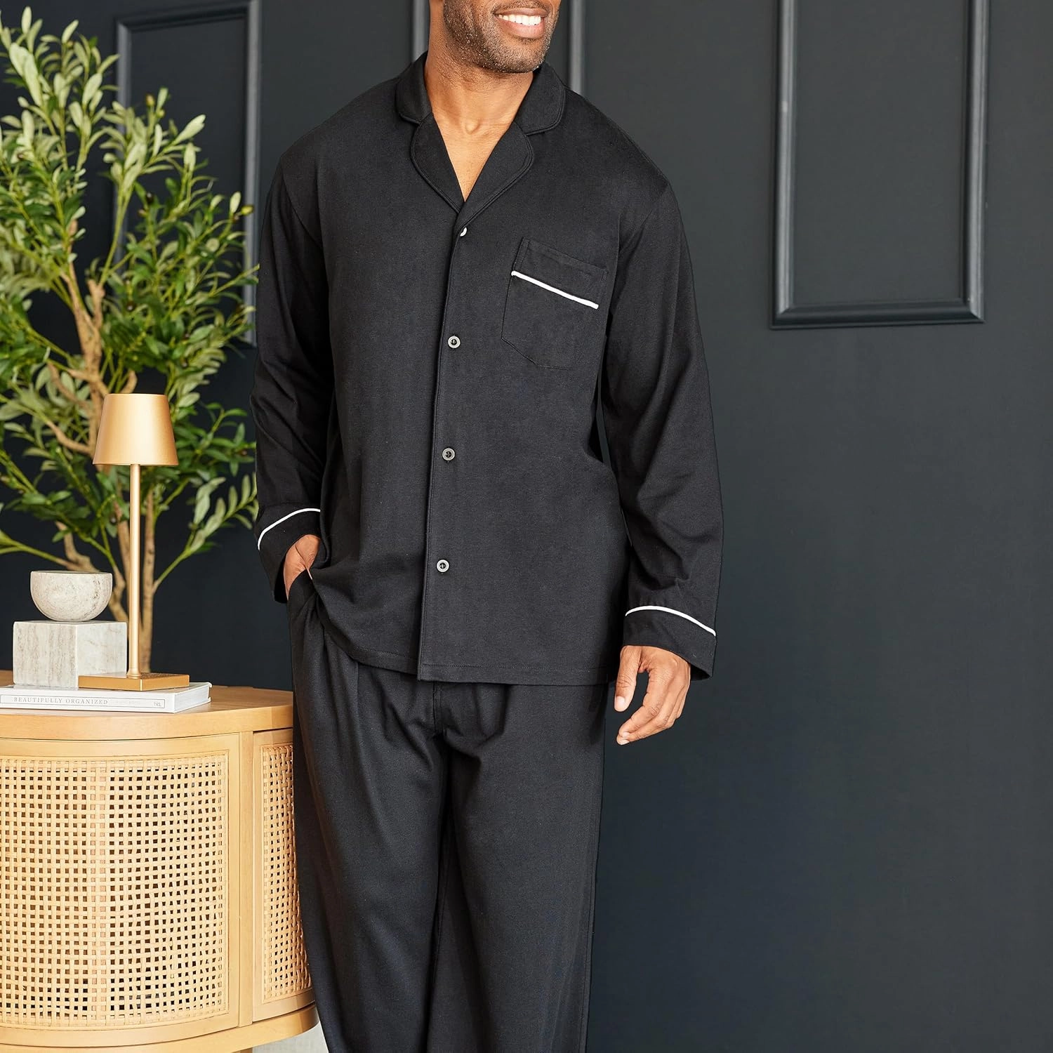 Alexander Del Rossa Cotton Pajamas for Men Set, Knit PJ Mens Pajamas Set, Pijamas Para Hombres de Algodon