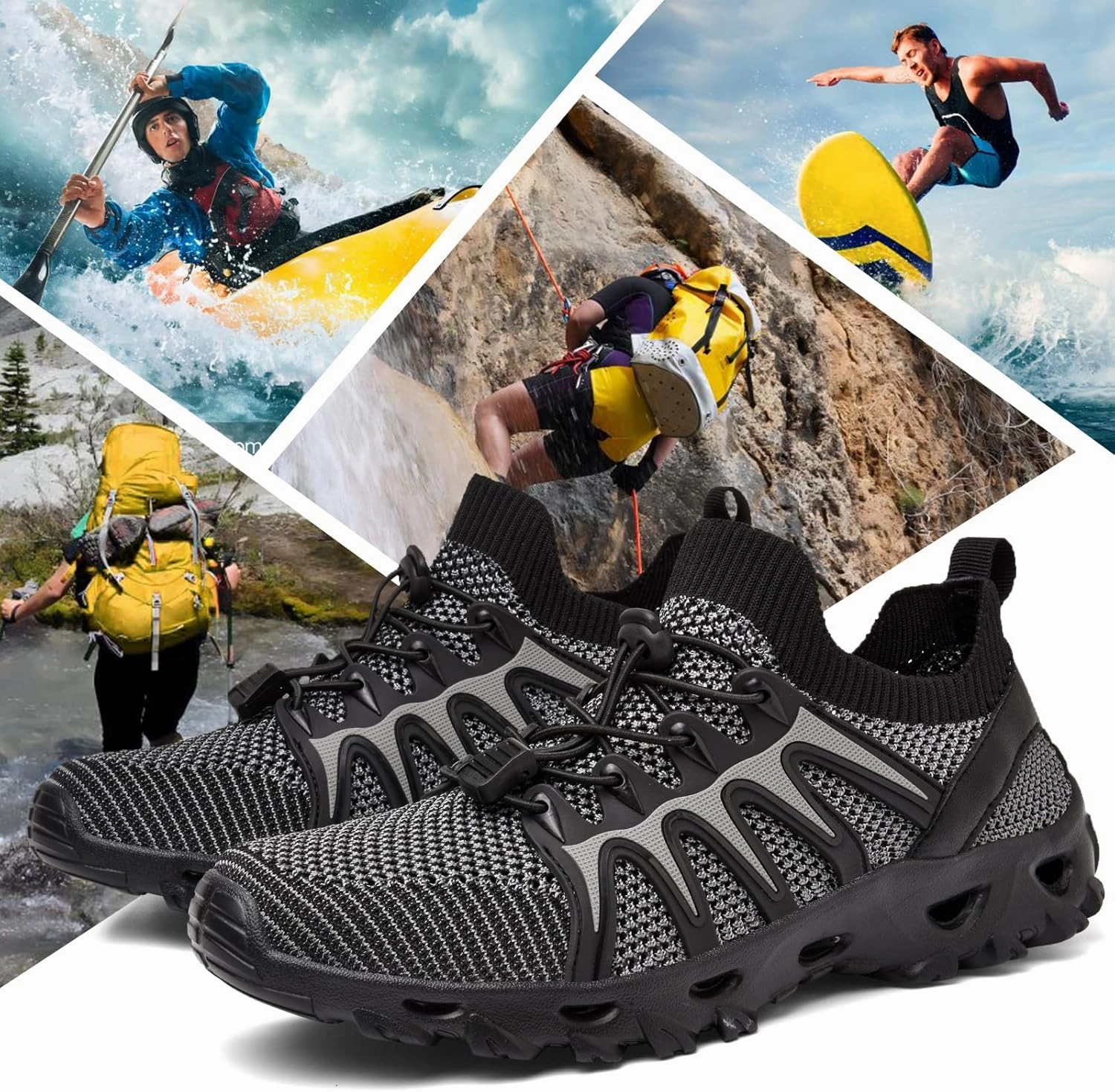 Alibress Water Shoes for Women Men Quick-Dry Aqua Shoes Men's Hiking Water Shoes Women's Beach Shoes Lightweight Water Sports Shoes for Swimming Fishing Kayaking
