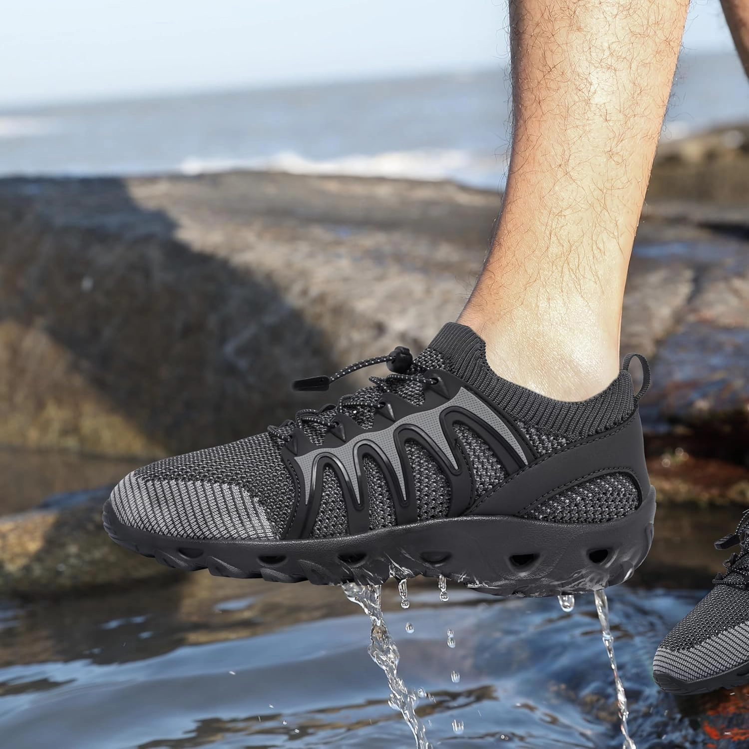 Alibress Water Shoes for Women Men Quick-Dry Aqua Shoes Men's Hiking Water Shoes Women's Beach Shoes Lightweight Water Sports Shoes for Swimming Fishing Kayaking