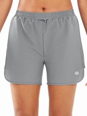 ALLZERO Women's Swim Board Shorts 5" with Pockets Quick Dry Beach Shorts with Liner Ruched Waistband
