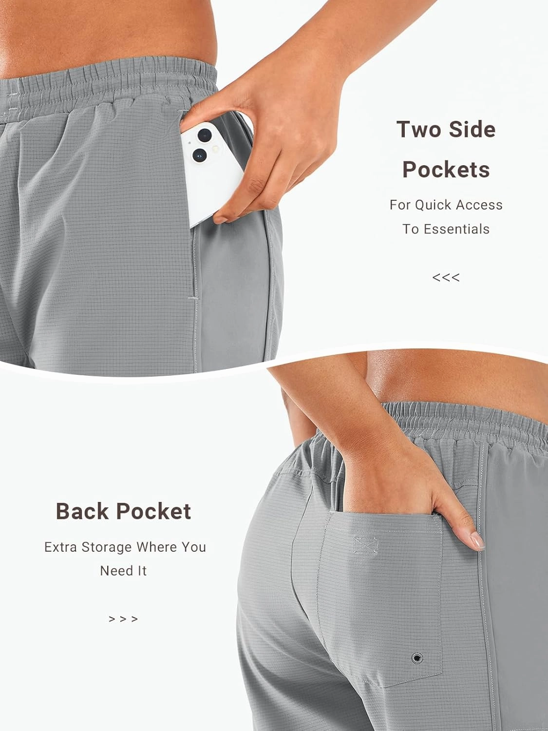 ALLZERO Women's Swim Board Shorts 5" with Pockets Quick Dry Beach Shorts with Liner Ruched Waistband
